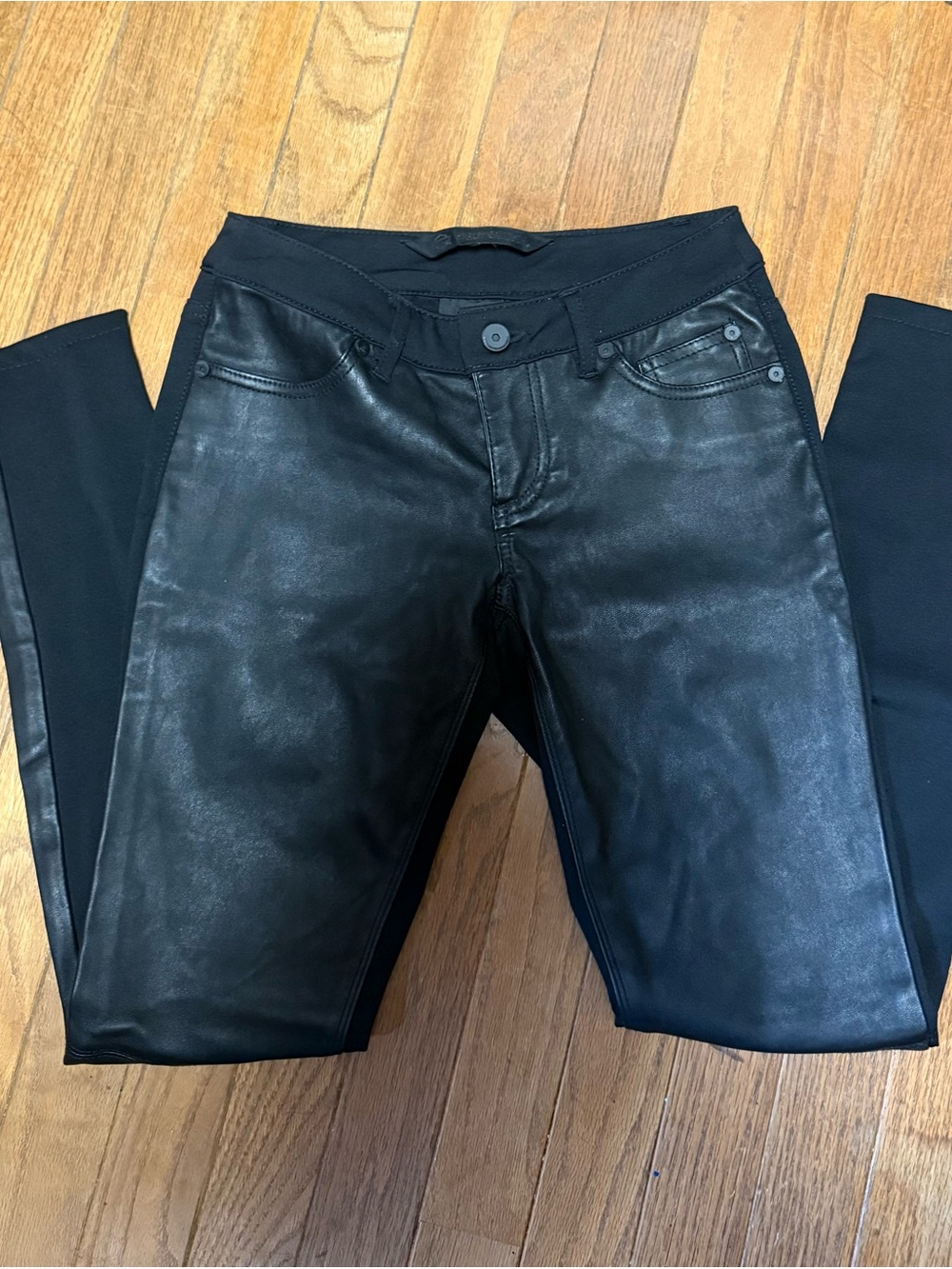 Harley Davidson leather front stretch back riding pants leggings